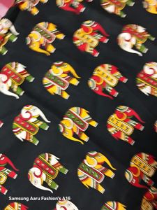 Elephant Print Fabric 2.10 Mtr.,pure Cotton
