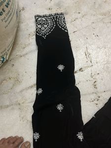 Black Velvet Embroidered Kurti