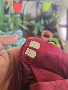 Ready to wear  Maroon Khadi Cotton Handloom Saree