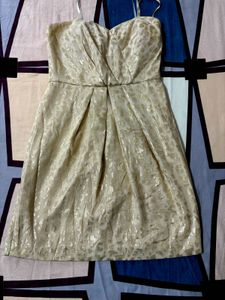 Gold Strapless Party Dress