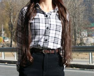White Black Check Shirt
