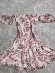 Pink Off Shoulder Bodycon Dress