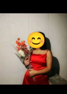 Backless Red Satin Dress