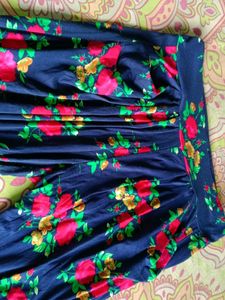 Flower Print Long Pant With 2 Pockets