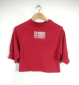 Nuon Red Printed Crop Top (Women's)