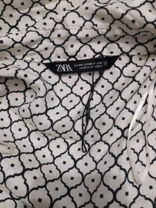 ZARA satin Geometric Shirt