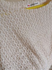 White Mesh Crop Top For Women, Medium And Small Size