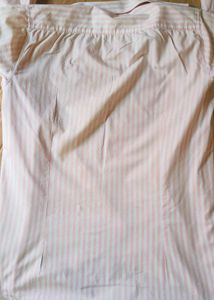 pink Striped on white men shirt