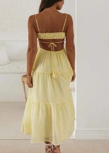 Yellow Cutout Maxi Dress