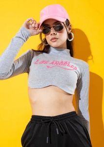 Stylecast X Hersheinbox Grey Crop Top