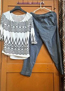 Plus size cute top and pant set
