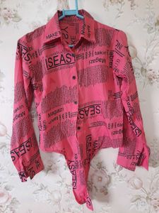 Trendy Women Pink Printed Shirt✔️
