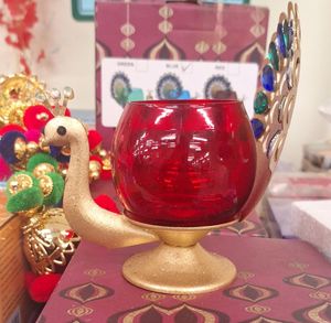 2pc Peacock Candle Holder