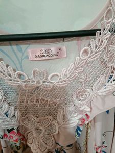 Floral Lace A line half nighty
