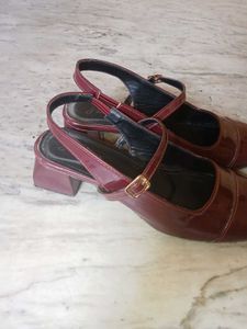 Burgundy Mary Jane Heels