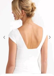 Sweetheart Neckline White Top
