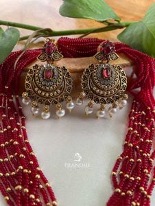 Red Beaded Antique Necklace