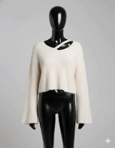 Stylish White Cropped Sweater