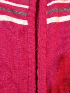 Pink Striped Full Zip Hoodie
