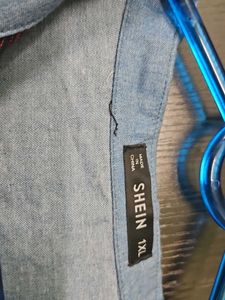 Shein Half Denim N Plaid Shirt