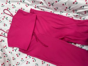 Hot Pink Ribbed Set
