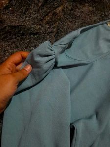 Light Blue Puff Sleeve Top