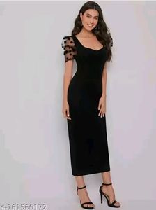 Elegant Women Polka Puffy Long Dress