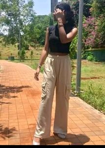 Beige Cargo Trousers