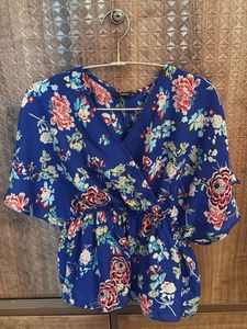 ONLY Floral Print Wrap Top