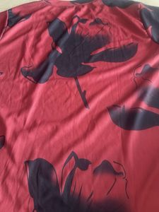 combo Off 2 T,sart Red Floral Print Tee