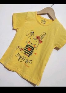 Gold Color T-shirt For 4- 5 Year Girl