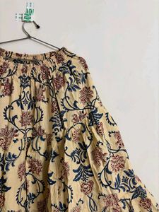 Cream Printed Jaipuri Lehenga