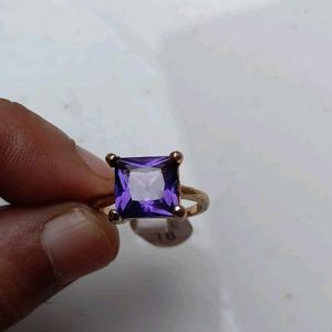 Purple Stone Gold Ring