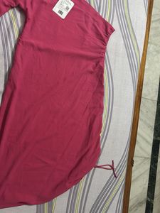 One Shoulder Pink Dress