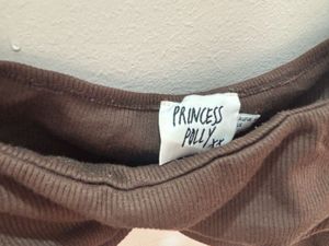 Brown Long Sleeve Crop Top by Princess poly
