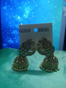 Peacock Jhumka Earrings