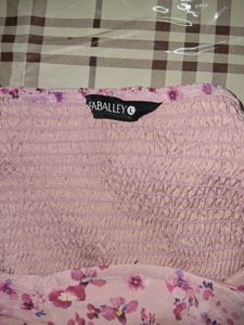 Faballey Pink Ditsy Floral Maxi Dress