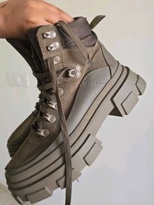 ZARA Limited Edition Leather Hiking Boots