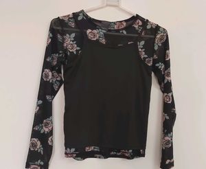 Floral Mesh Top