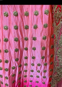 Pink &amp; Gold Embroidered Lehenga Choli