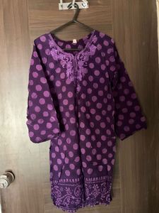 Purple Polka Dot Kurta BLOCK PRINT 💜💟