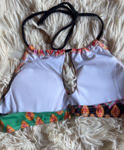 Patterned padded Bikini Top