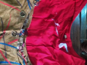 Brown and Red Tunic Top
