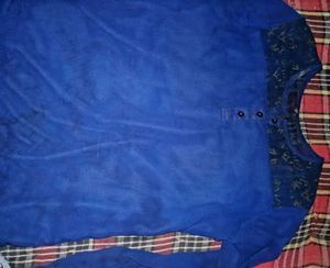 Blue Long Sleeve Top