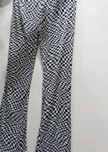 Checkered Print Flared Pants