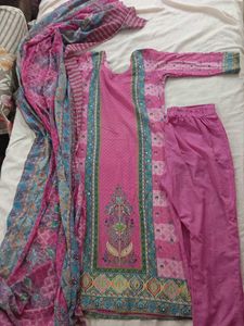 Pink jaipuri Embroidered Kurta
