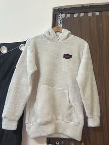 Cozy White Fleece Hoodie