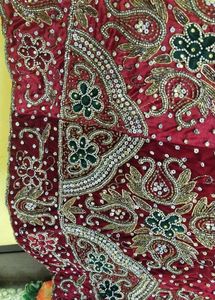 Bridal Fish Cut Full Zardozi Work Zari Kundan Wor