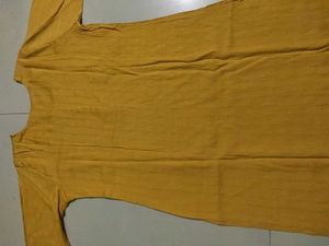 New Like Mustard Kurti with Button Detail