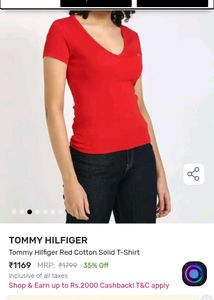 Red Tommy Hilfiger Tee